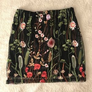 Floral print pencil skirt